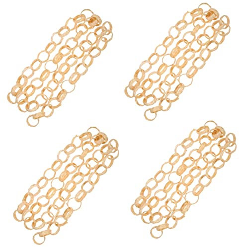 Amosfun 4pcs Diy Door Curtain Material Bamboo Linked Chain Unfinished Door Curtain Chain for Screening