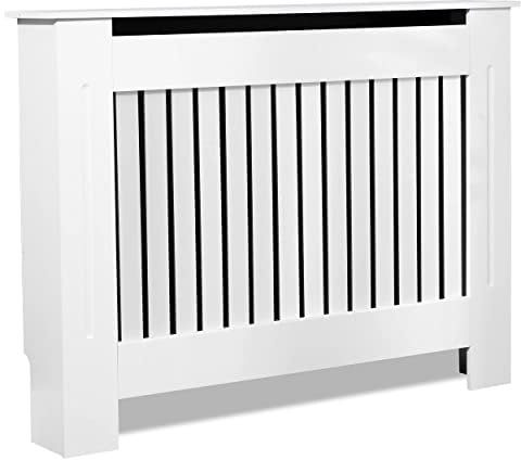Blisswood Radiator Cover Small, Radiator Cover, Vertical Slatted Modern Radiator Covers MDF Wood Cabinet Shelf Heating Covers For Living Room, Hallway (Medium)