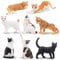 toymany 8PCS Realistic Cat Figurines, Educational Kitten Figures Toy Set, Easter Eggs Cake Topper Christmas Birthday Gift for Kids Boys Girls Children