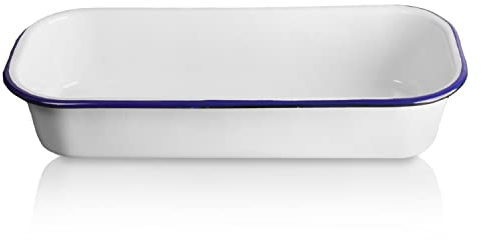 Krüger Emaille-Brot- und Kuchenform Husum - 32 x 14 x 6,5 cm - schnitt- & kratzfeste Backform - induktions- & spülmaschinengeeignet - backofenfest bis 250°C - ideal zum Brot und Kuchen backen