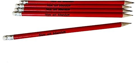 50 Pezzi Matite in Legno Grafite con Gomma di Colore Rosso e Incisione Laser Personalizzata [TEMPERATE]