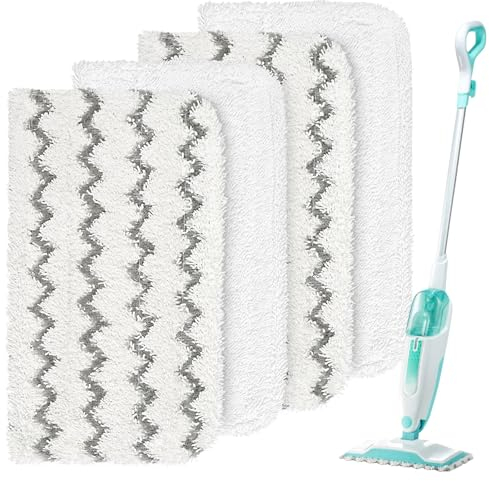 HOMEXCEL Almohadillas de repuesto para mopa de vapor Shark S1000/S1000A/S1000C/S1000WM/y S1001C-Almohadillas de microfibra reutilizables para todos los suelos duros, paquete de 4