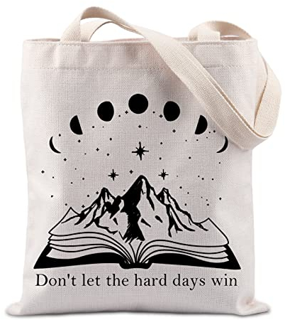 KUIYAI The Night Court Copertine per libri Velaris regalo Bookish regalo cerniera protezione libro manica per gli amanti dei libri, Hard Day Win Tote, S