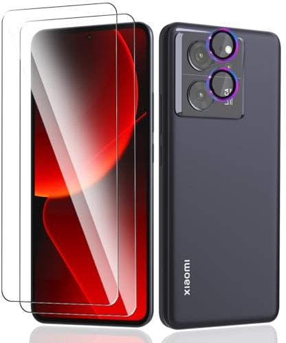 Teenrpov 2+1 Pièces Verre Trempé pour Xiaomi 13T/13T Pro 3 Protection Écran + Xiaomi 13T/13T Pro Caméra Arrière Protecteur, 9H Dureté HD Protecteur D'écran pour Xiaomi 13T/13T Pro