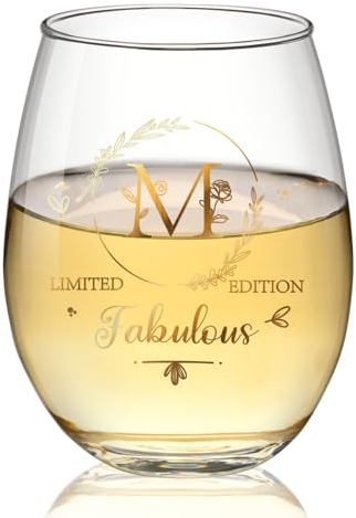 Joymaking Weinglas mit Namen Buchstabe - M, Weinglas mit Gravur, Weinglas Personalisiert, Aperol Spritz Gläser, Aperitif Gläser, Personalisierte Geschenke Frauen Männer Freundin Freund Schwester 17oz