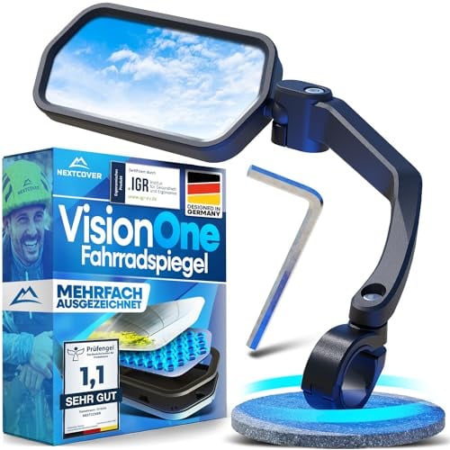 NEXTCOVER® Fahrradspiegel für Lenker [SET] mit ProVision-Echtglas I fest sitzender Fahrrad Rückspiegel I Spiegel Set I Rückspiegel Fahrrad I Ebike I EScooter I Fahrradspiegel E Bike