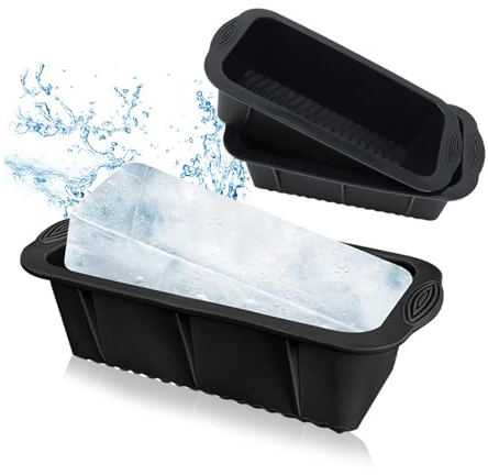 2 Pack Extra Large Ice Block Molds for Ice Bath Reusable Silicone Big Ice Cube Molds Ice Block Maker Cold Plunge Ice Mold Trays 5LB