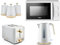 Tower Cavaletto White 1.7L 3KW Jug Kettle, 2 Slice Toaster, T24034WHT 20L 700W Microwave & Canisters. Contemporary Matching Kitchen Set of 6