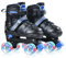 ERNAN Rollschuhe Kinder Verstellbar.komfortabl LED Rollerskates für Jugendliche und Anfänger.4 Größen verstellbar,Rollschuhe für Mädchen,Jungen und Anfänger (Blue, S)