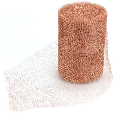 QWORK® - Malla de cobre para control de babosas y caracoles, 12.5 cm x 12 m, rollo de malla de cobre puro para interiores y exteriores, jardín