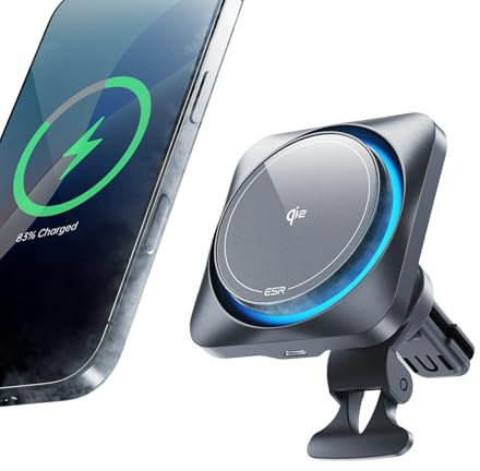 ESR for Qi2 15W MagSafe Car Mount Charger CryoBoost Phone Cooling, Qi2-Certified MagSafe Car Charger, Air Vent/Dashboard Magnetic Wireless Car Charger for iPhone 16 15 14 13 12 Pro Max Plus Galaxy S25