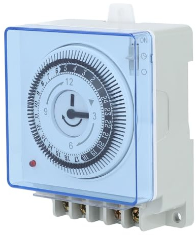 Mechanical Timer Switch ON OFF and Timing Control 24 Hour Programmable Timer Switch for System Heating System Advertising Lighting Exhaust System