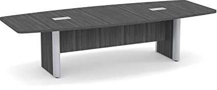 Moderner Konferenztisch in Bootsform, 3 m, Holzversteckdrähte innen, elliptische Metallbeine, Schreibtischtüllen, Rennstrecke, Sitzungssaal, Konferenzraum, Büro, 290 x 120 x 73 cm (L x B x H)