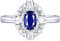 AMDXD Damen Goldschmuck, Verlobungsring Weiß Gold 18K 750, Blau Saphir 0.47ct Hochzeitsring Pärchen Ringe Partnerringe Klassischer Frau Ring mit Diamant Gr.57 (18.1)