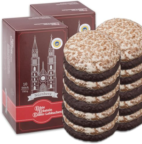 Nürnberger Elisen-Lebkuchen - 20 Stück gemischt - 1500g - Echte Eckstein Elisenlebkuchen