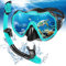 Snorkel Set Adults, Scuba Snorkelling Packages with Anti-Fog Panoramic View Swimming Goggles,Dry Snorkel Set Suitable for Snorkeling Diving Swimming (Green)