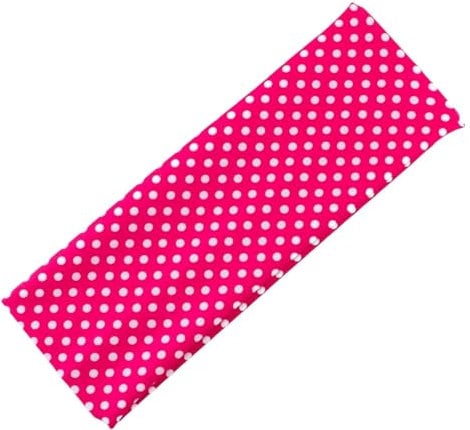 Mytoptrendz Girls Ladies Headband Wide Stretchy Fabric Kylie Hair Band Alice Band Retro Polka Dot Bandeau Hairbands(Fuchsia Pink -Mini White Dot