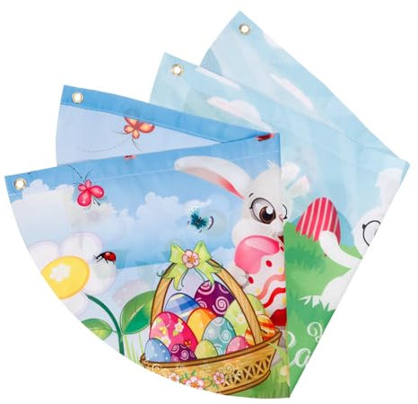 Happyyami 2st Osterbanner Frohe Ostern-banner Alles Zum Geburtstag Zeichen Alles Zum Geburtstag Leuchtreklame Außen Schwimmbad Im Freien Frühlingsdeko Halloween-girlande Polyester