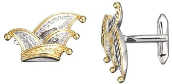 Leslii Karneval Wunderbar elegante Bicolor Manschettenknöpfe in Form einer Narrenkappe Karneval