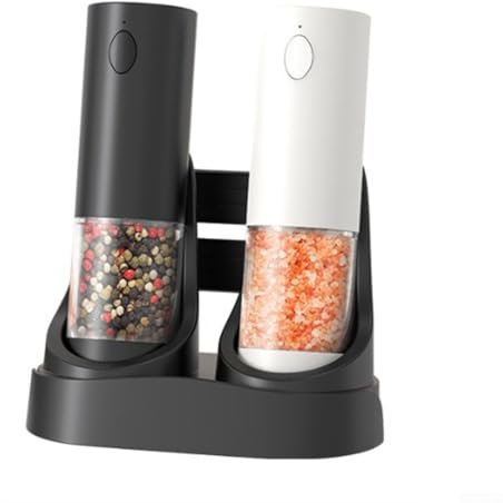 HEBEOT Electric Salt And Pepper Grinder Set, 95ml Automatic Pepper Grinder Kit With Charge Station Automatic Grindings Set, Automatics Salt Kit