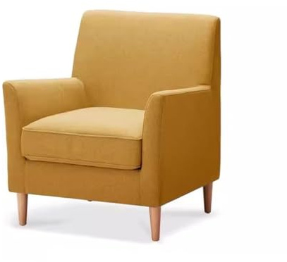 DIANXI Kleine Sofas Einfaches Einzelsofa, gepolstertes kleines Sofa, Mid-Century Modern, Liegefarben: gebrochenes Weiß, Hellblau, Grau, Kurkuma Sofa fürs Schlafzimmer(C)