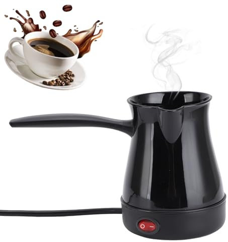 lvifloae Caffettiere elettrico Turco Caffettiere Arabo Caffetteria Greek Caffette Abs Acciaio in acciaio inossidabile Caffettiera (Nero)