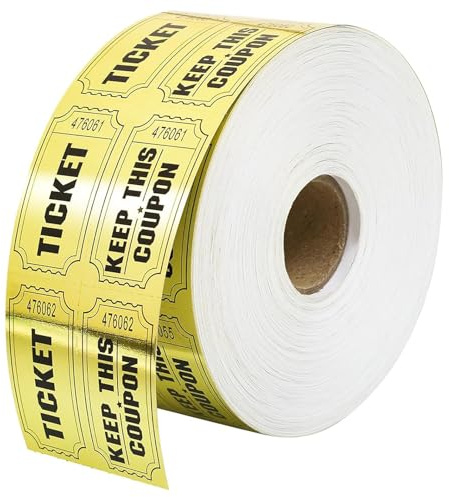Wonninek 2000 Stück (1000 Paar) Raffle Tickets golden 50x50mm für Events | Fortlaufend nummeriert 000-999, Doppelteiliges Design, Perforiert zum leichten Trennen
