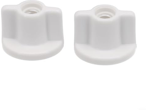 6mm Toilet Seat Back Nut Replacement Parts - White Plastic Bottom Fixing Nuts for Toilet Lid - Toilet Seat Hardware Accessories - 2 Pack