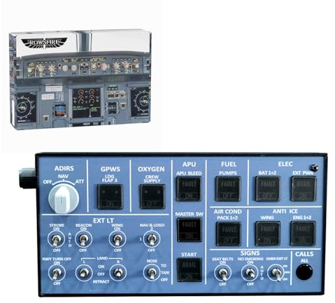 Windows Flight Sim Home Cockpit, Pannello luminoso A32X per simulatore di volo, Modulo cabina di pilotaggio Plug and Play per PC, Pannello abitacolo domestico per MSFS 2020/2024