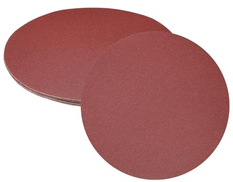 QUARKZMAN 8 Stück Schleifpapier 305mm Selbstklebend 100 Körnung Aluminiumoxid Schleifscheiben Lochlose Runde Nass/Trocken Schleifpapiere Zum Schleifen Von Auto Lack Holz