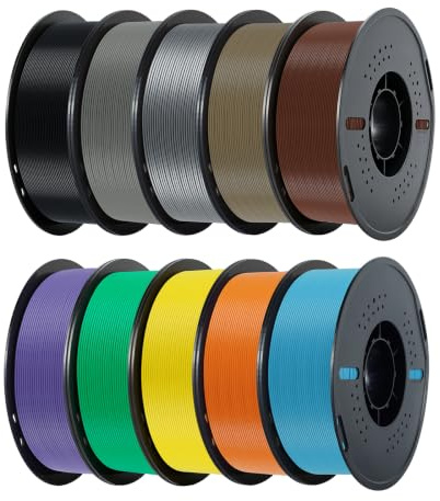 Kingroon PLA Filament 1.75mm, PLA 3D Drucker Filament Maßgenauigkeit ±0,02mm, 10KG Spule (22 LBS), Schwarz, Braun, Grau, Gelb, Grün, Lila, Silber, Himmelblau, Kürbis, Orange, Holz