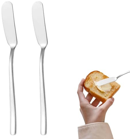 BDEPSTR 2pz Coltello Burro e Formaggio in Acciaio Inox | Multifunzione con Impugnatura Ergonomica | Per Spalmare e Tagliare