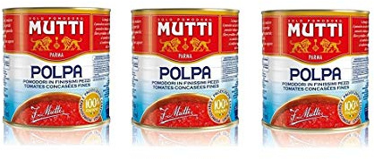 3x Mutti polpa di Pomodoro Tomatenpulpe Tomaten sauce 100% Italienisch 2,5 Kg
