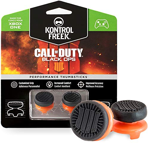 KontrolFreek Call of Duty: Black Ops 4 für Xbox One Controller | Performance Thumbsticks | 2 x Hoch | Schwarz/Orange