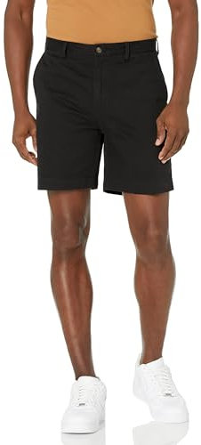 Amazon Essentials Herren 18 cm Chinoshorts Mit Klassischer Passform, Schwarz, 32W