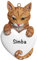 Personalised Cat Ornament 2025 – Fast & Free 24h Customisation – Pet Christmas Ornaments for Tree – Custom Gift Wrapped Orange Tabby with Heart Keepsake for Pet-Owners