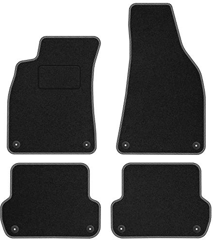 MOTOS Standard Velours-Fußmatten passend für Audi A4 B6 2000-2006 - Standard, Gewebt, Weiß fußmatten Auto - Erleben Sie neuen Fahrkomfort mit einem Automatten Satz für Ihr Auto