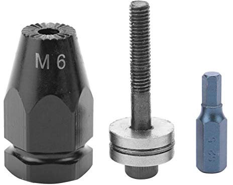Cabeza de pistola remachadora, M5 M6 M8 M10 Cabeza de remachadora neumática Piezas de remachadora neumática Cabeza de pistola de tuerca remachadora(M6 Hex straight shank)