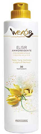 Ammorbidente Elisir Con Micro Caspule e Proteine Della Seta Profuma Bucato A Lungo Iper Concentrato Per Tutti i Tessuti e Capi 30 Trattamenti 750 ML (YLANG YLANG, CASHMERE E LEGNO DI PATCHOULI)