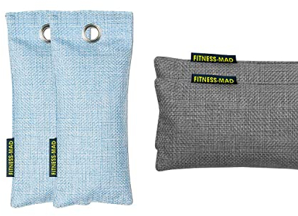 Fitness Mad Sports Odour Absorber | Shoe Deodoriser with Charcoal | Reusable, Multi Purpose Odour Neutralizer | Used for Gloves, Shoes and Bags | 500g Pair Air Purifier | Blue