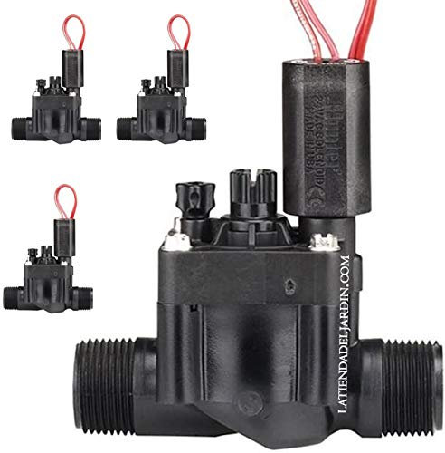 Suinga 4 x ELETTROVALVOLA DI Irrigazione 1 24V PGV-101MM Hunter. Filettatura maschio con regolatore di portata, nero