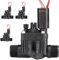 Suinga 4 x ELECTROVÁLVULA DE RIEGO 1 24V PGV-101MM Hunter. Rosca Macho con Regulador de caudal, Negro