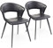 Kare Design Stuhl Reunion 2er Set Schwarz, Polsterstuhl, Esszimmerstuhl, Retrodesign, 46cm Sitzhöhe, Polsterstuhl, für Esstisch oder Homeoffice Tisch, 77x57x52 cm (H/B/T)