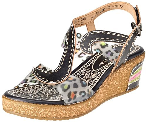 LAURA VITA Femme HACKEO 06 Sandal, Noir, 40 EU