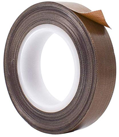 MISSYOUNG PTFE Coated Fabric Teflon Tape High Heat Teflon Adhesive Tape High Temperature Teflon Tape for Vacuum, Hand and Impulse Sealers Machine Sealing Tape 0.13mm Thickness (1/2 Inch x 33 Feet)