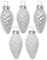 Inge Glas Magic Mini Weihnachtskugeln Zapfen 4,5cm 12 Stück Glas in Karton-Box (Just White | weiß Glanz matt)