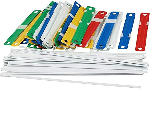 50 Pcs Prong Paper Fasteners, Multicolor, 2 Hole | Durable Plastic Paper Fasteners, Filing Binding Material, Folder for Office School Paper Files