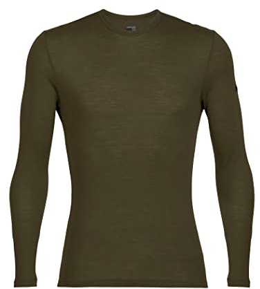 Icebreaker Men's 175 Mid Weight Everyday Top - Long Sleeve Crew T-Shirt - 100% Merino Wool Base Layer - Loden, S
