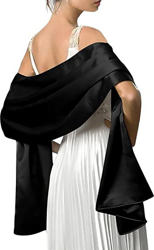 LumiSyne Damen Satin Chiffon Festlich Stola Schal Einfarbiger Leichter Schalverpackung Für Braut Brautjungfer Hochzeit Abendkleid Abschlussball