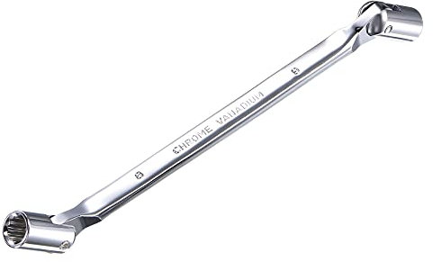 uxcell 12 Point Flexible Head Socket Wrench, 8mm x 9mm Metric Double Swivel Box End, CR-V 180 Degree Rotation for Mechanical Repair